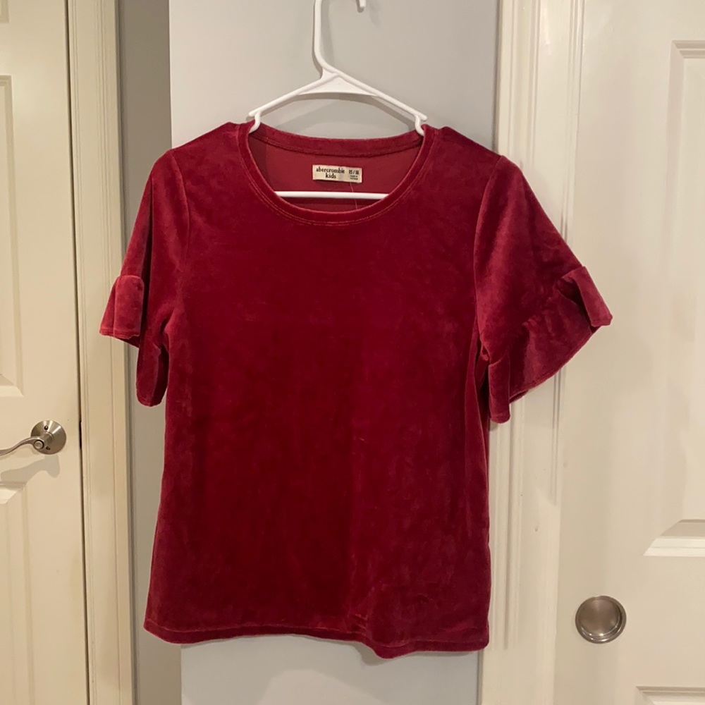 Girls cute red velvet top!